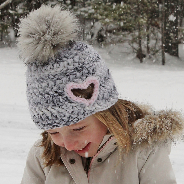 Hailey Heart Cut Out Crochet Hat
