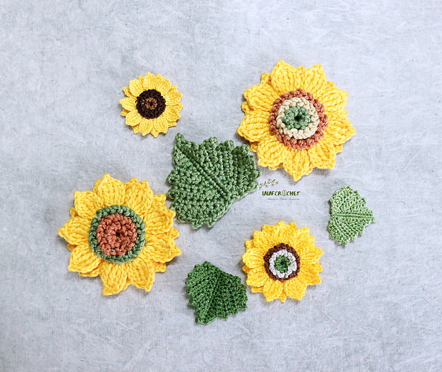 Sunflower and leaf applique