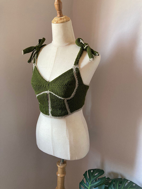 トップス CROCHET COLOR SCHEME MOTIF BUSTIER CROCHET COLOR SCHEME MOTIF BUSTIER