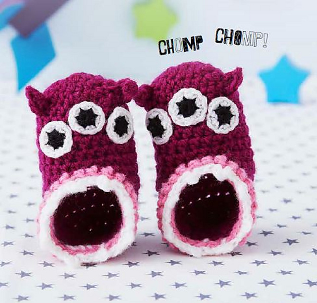 Chomper the Alien Baby Booties