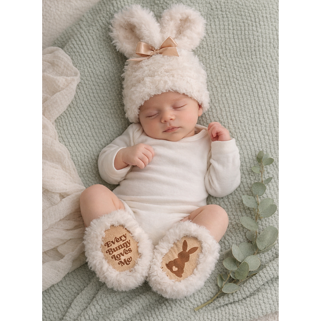 Bunny Booties and Beanie