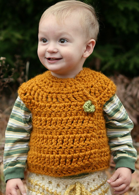 Autumn Pumpkin Crossover Button Up Vest