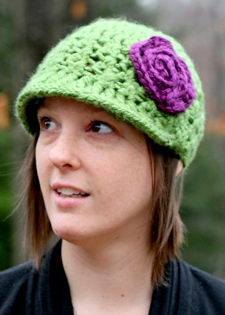 Cross Stitch Brimmed Newsboy Cap