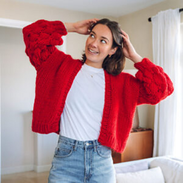 Bubble Sleeve Cardigan