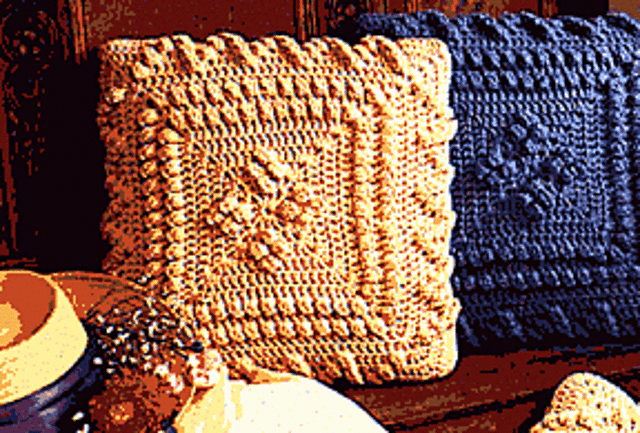 Cozy Cottage Crochet Popcorn Pillow