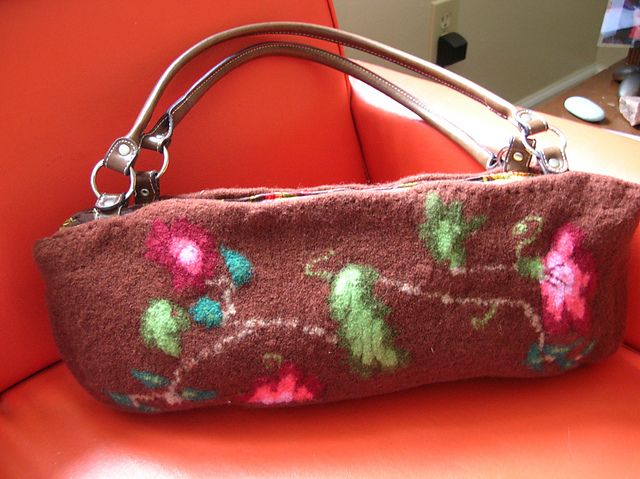 Jacobean Floral Felted Tote