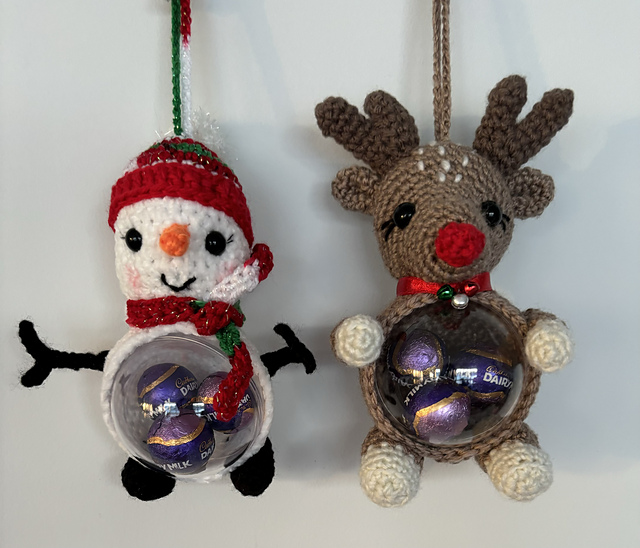 Snowman & Reindeer Baubles for Christmas