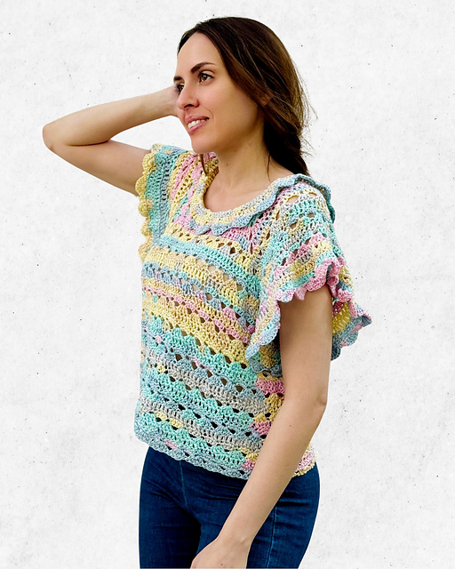 Top au crochet Papillon