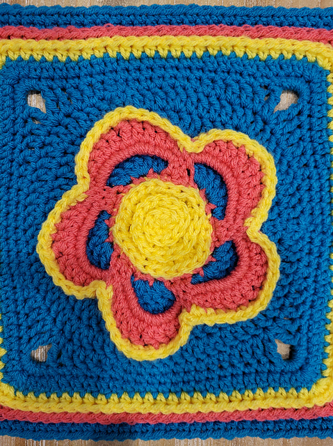 Bold Bloom Crochet Blanket Square