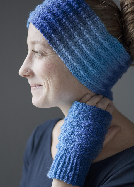 Spry Twist Mitts and Ear Warmer