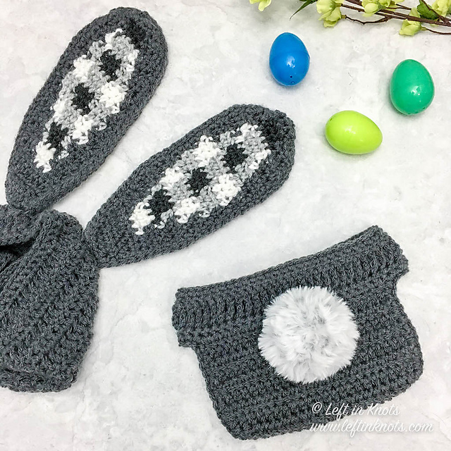 Gingham Bunny Bonnet and Diaper Cover