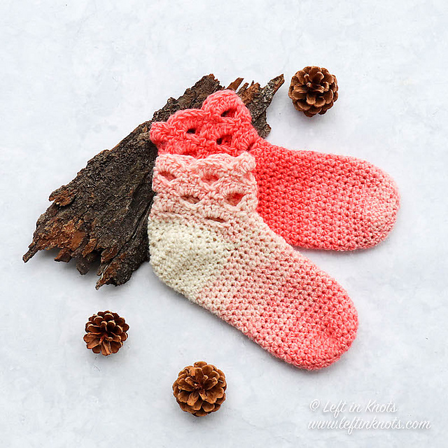 Frosted Petals Slipper Socks