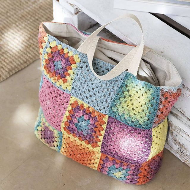 Shopping Granny Square Bag