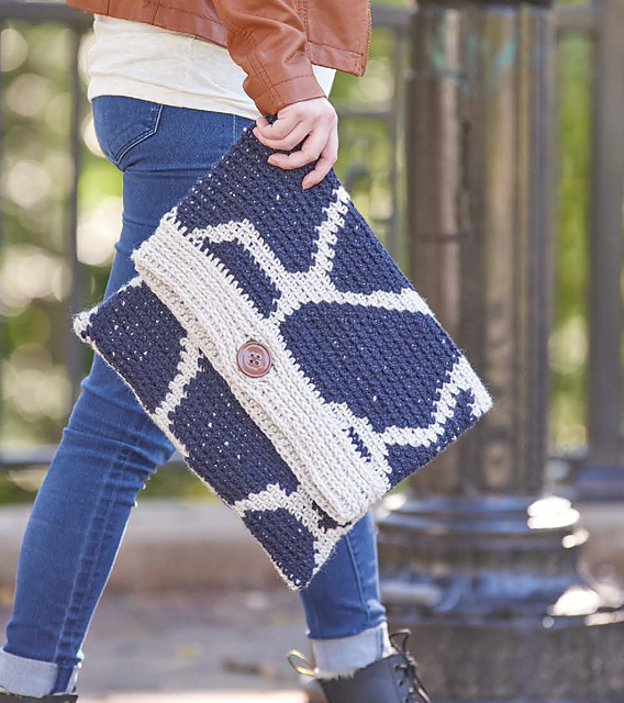 Oversized Giraffe Foldover Clutch