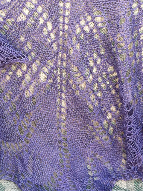 Harvest Grape Clusters Triangular Lace Shawl