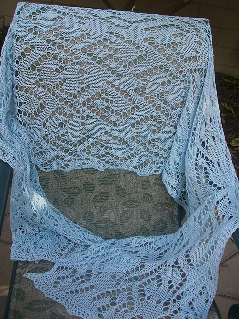 Greek Key Rectangular Lace Shawl or Wrap