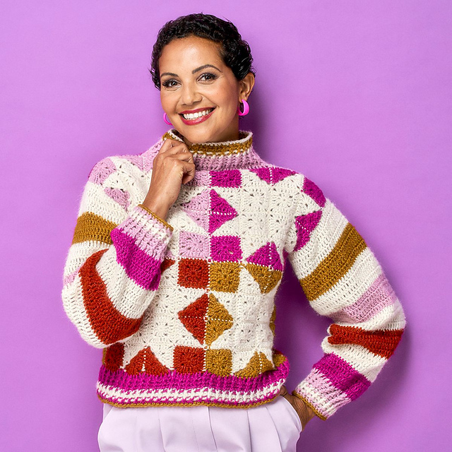 Stars and Stripes Patchwork Sweater