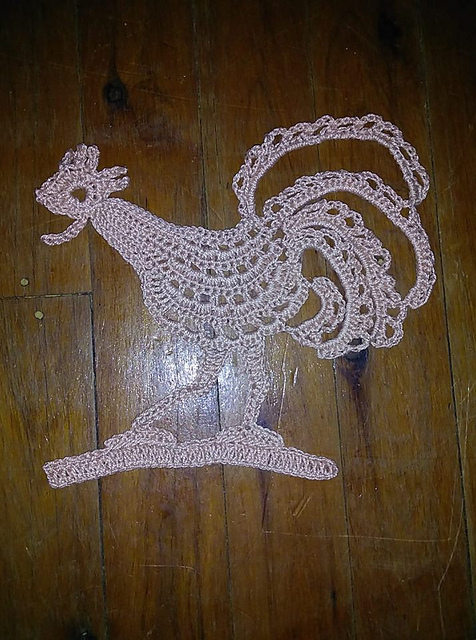 Rooster Doily