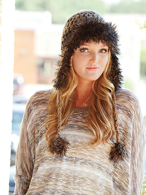 Leopard Look Earflap Hat