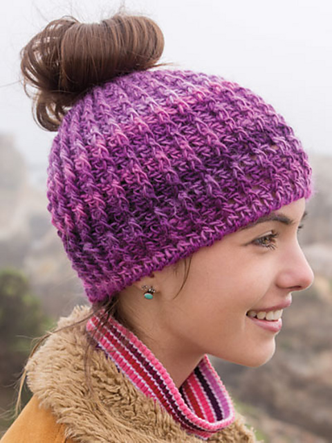Messy Bun Crochet Hat