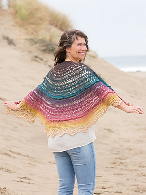 Coral Sunset Shawl
