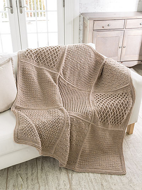 Gansey Block Crochet Afghan
