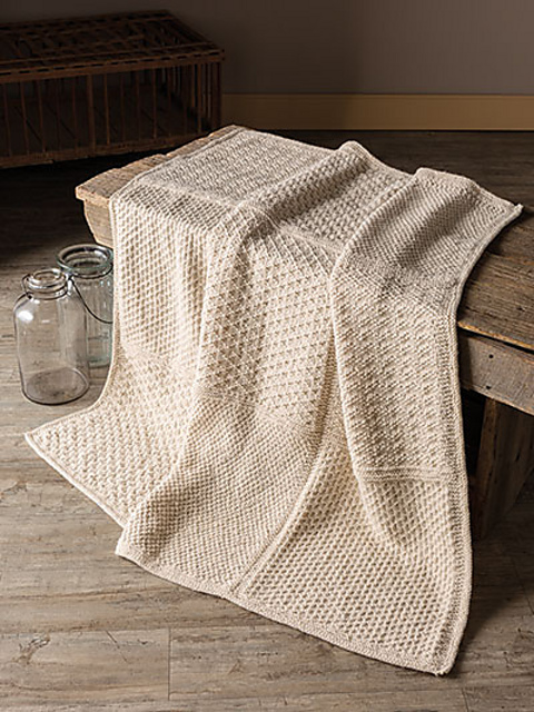 Gansey Block Knit Afghan