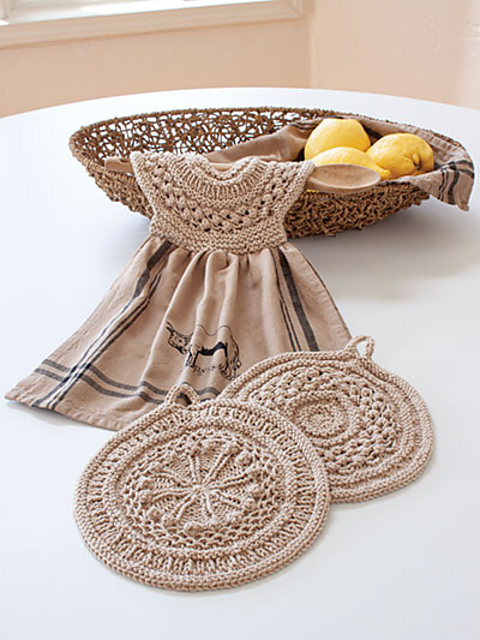 Gansey Towel Topper & Hot Pads - Knit