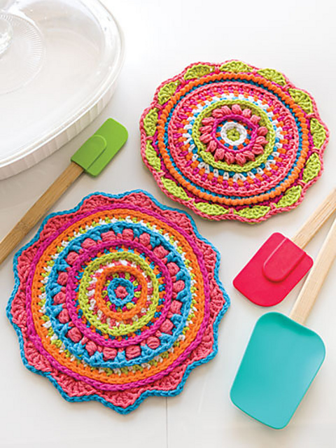 Happy Mandala Hot Pads