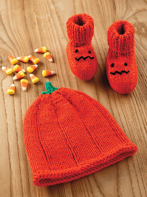 Pumpkin Patch Beanie & Booties