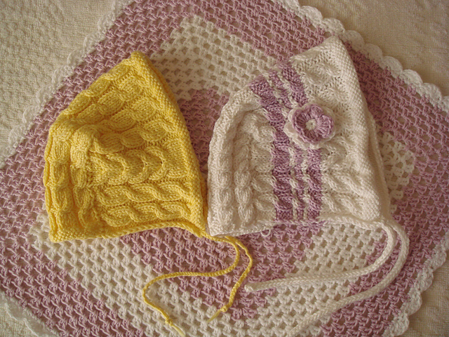 Completely Cabled Baby Bonnet
