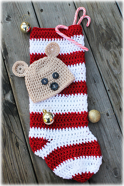 Bear Peek A Boo Christmas Stocking Cocoon