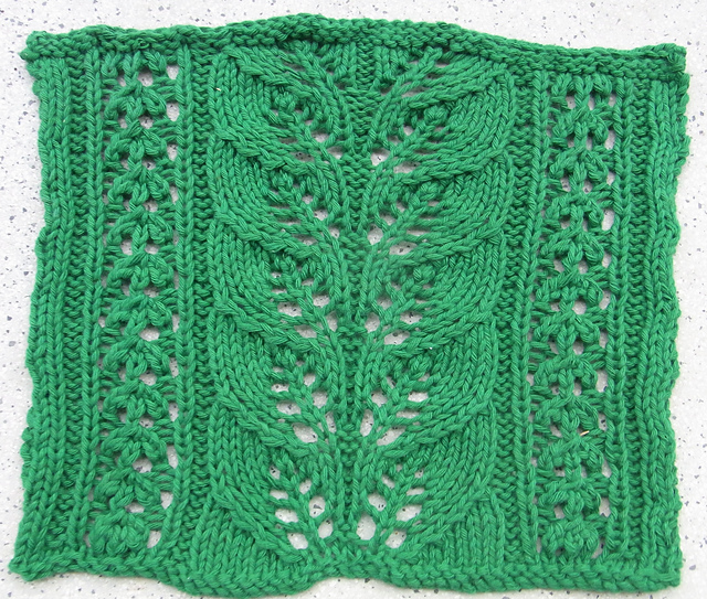 Cables and Lace Afghan Square #7