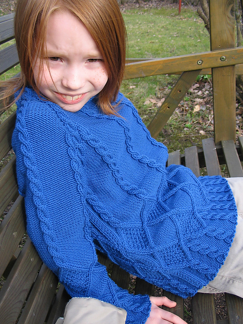 5514 - Sweater with Diamonds and Cables