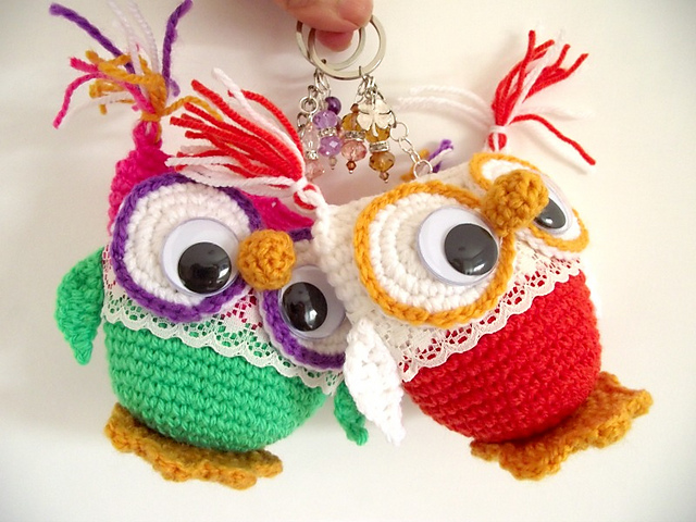 Owl Keychain Amigurumi