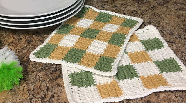 Gingham Style Dishcloth