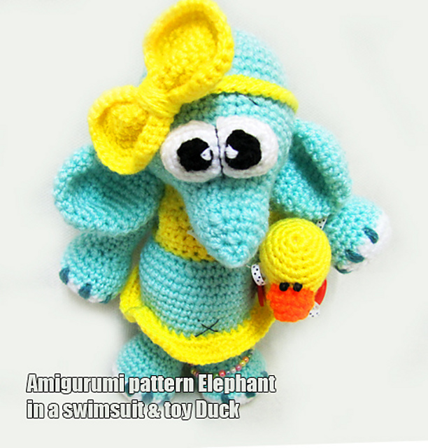 elephant in a swimsuit & toy duck