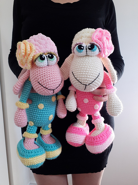 Sheep wearing pajamas
