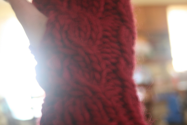 Giant Cables Fingerless Gloves