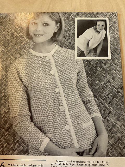Check stitch cardigan and vest