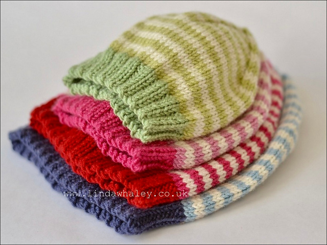 Simple Stripe Rib Trim Hat