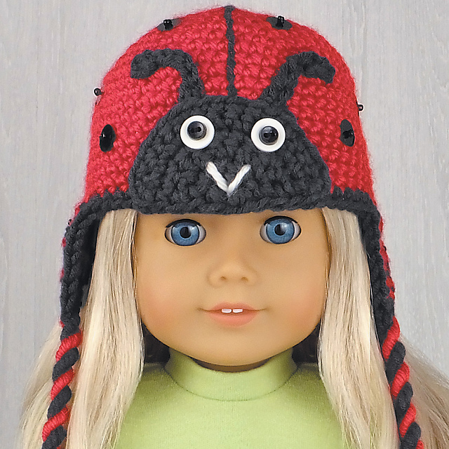 Ladybug Hat for 18-Inch Dolls