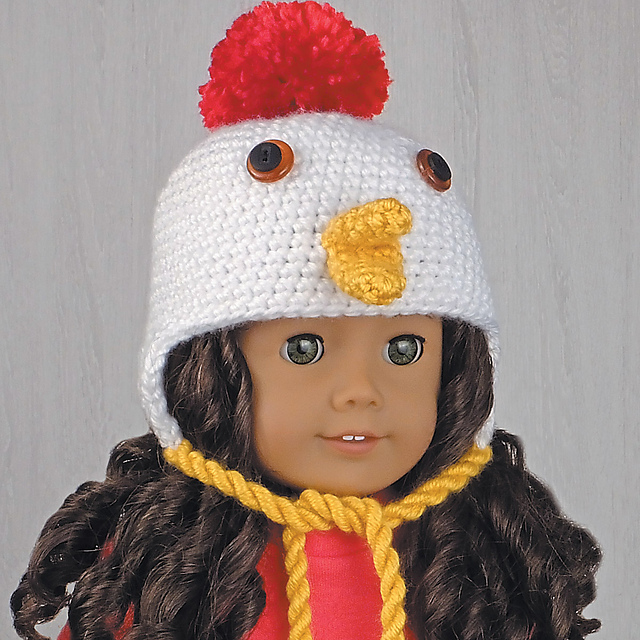 Chicken Hat for 18-Inch Dolls