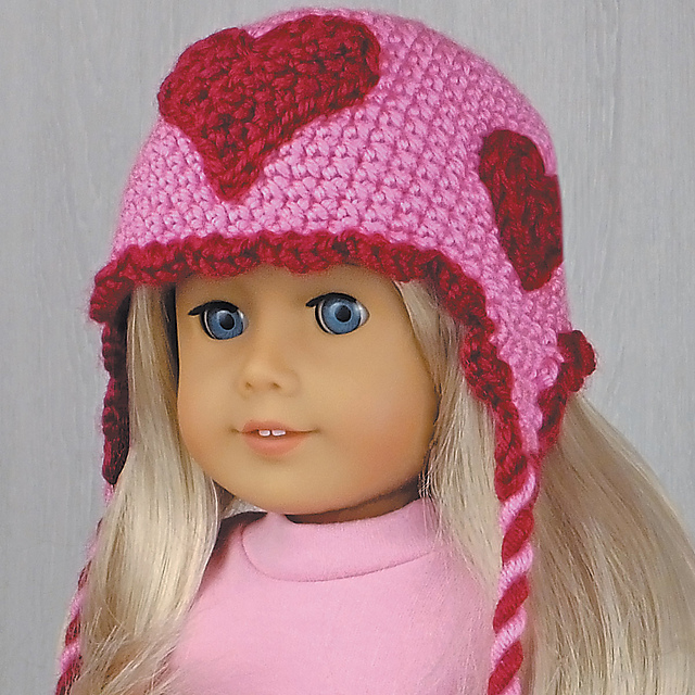 Hearts Around Hat for 18-Inch Dolls