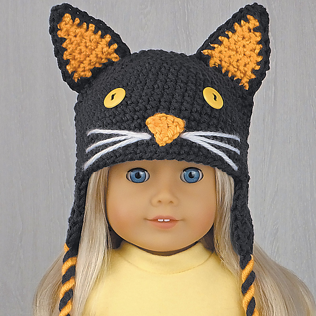 Black Cat Hat for 18-Inch Dolls