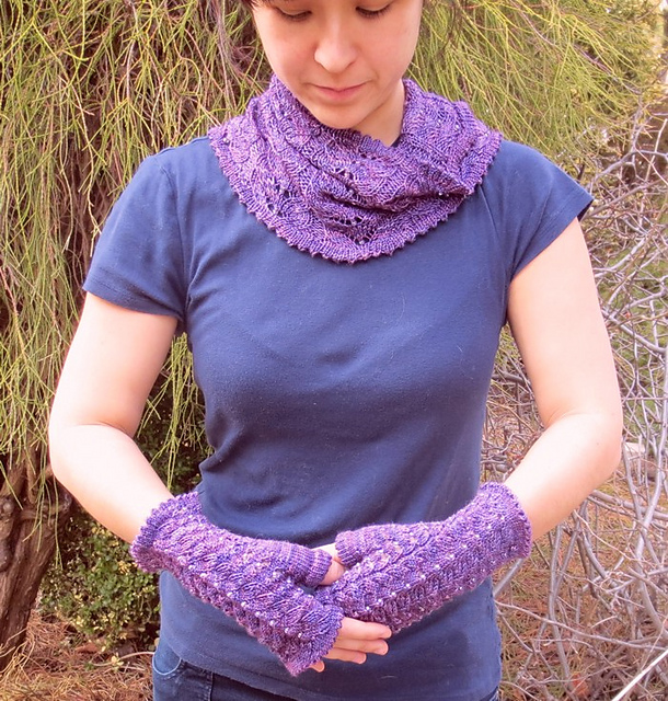 Wild Iris Cowl and Gloves