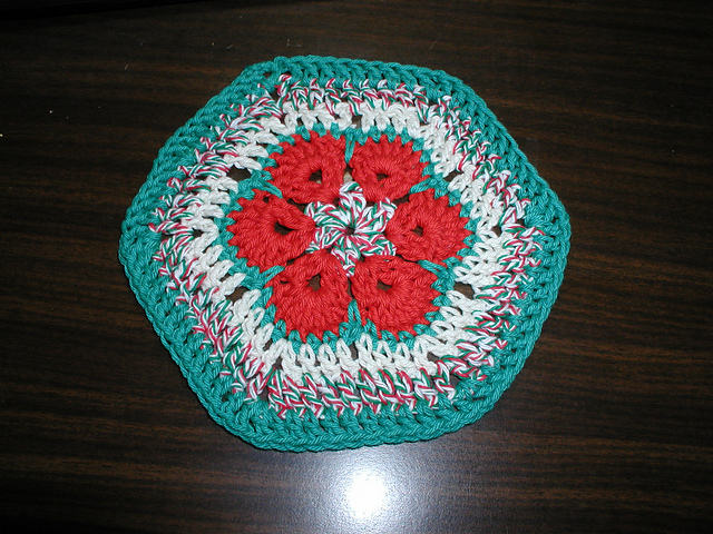 African Flower Dishcloth