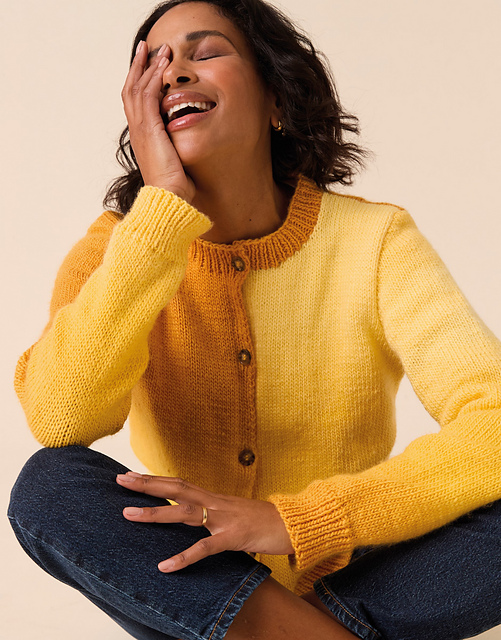 10924 Offset Ombre Cardigan