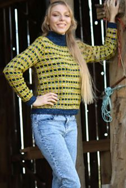 Windowpane Plaid Pullover