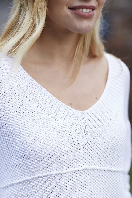 V-Neck Moss Stitch Sweater